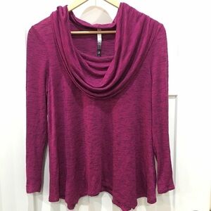 Kensie Cowl neck slubbed Jersey Top Size Small pink
